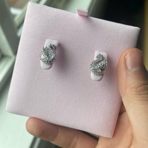 Swarovski Swan Stud Earrings